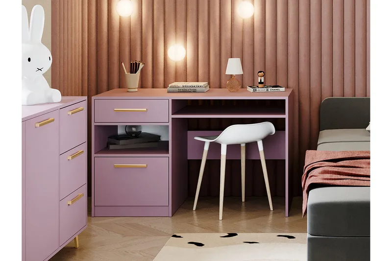 Escaldes Skrivbord 125 cm - Lila - Products - Möbler - Bord & matgrupp - Kontorsbord - Datorbord