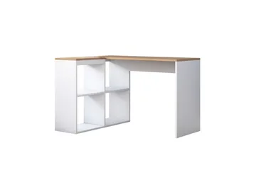 Freal Skrivbord 4 Hyllor 120 cm - Natur/Vit - Products - Möbler - Bord & matgrupp - Kontorsbord - Datorbord