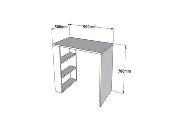 Irbene Skrivbord 90 cm med Förvaring 3 Hyllor - Vit - Products - Möbler - Bord & matgrupp - Kontorsbord - Datorbord