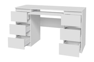 Kubana Skrivbord 130 cm med Förvaring Lådor - Grå/Vit - Products - Möbler - Bord & matgrupp - Kontorsbord - Datorbord