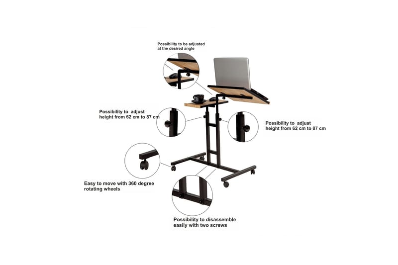 Morse Ståskrivbord 67 cm - Trä/natur/Svart - Products - Möbler - Bord & matgrupp - Kontorsbord - Skrivbord