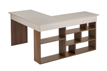Regar Skrivbord 130x72x120 cm - Cashmere och Walnut - Products - Möbler - Bord & matgrupp - Kontorsbord - Skrivbord - Hörnskrivbord