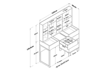 Talros Sminkbord 120 cm - Vit - Products - Möbler - Bord & matgrupp - Kontorsbord - Datorbord