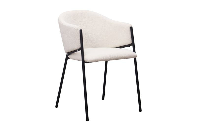 Kopparbo Matbord 106 cm med 4 Filip Matstolar - White / Vit Bouclé - Products - Möbler - Bord & matgrupp - Matgrupp