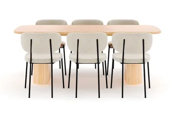 Kopparbo Matbord 200 cm med 6 Gemmiano Stolar - Natur - Products - Möbler - Bord & matgrupp - Matgrupp