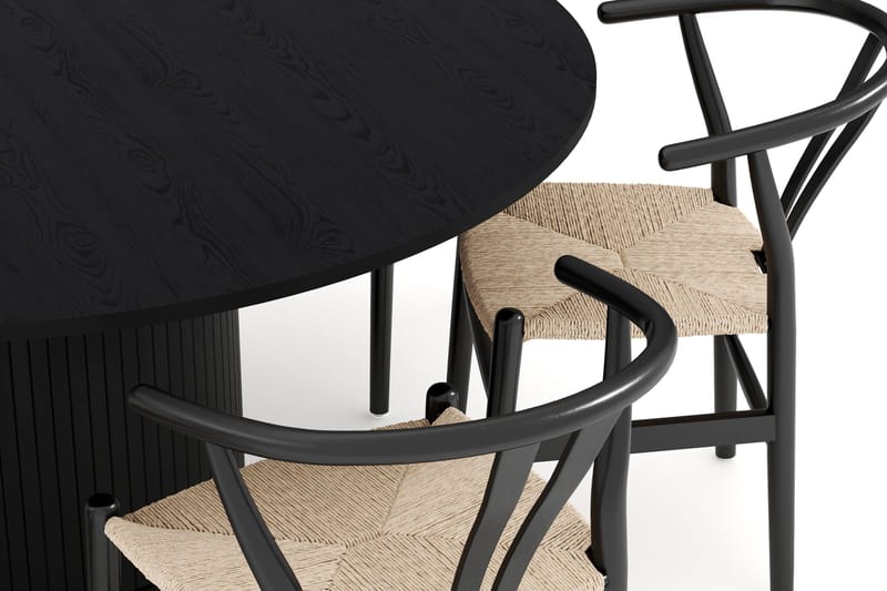 Kopparbo Matgrupp 150 cm Rund med 6 Dastoori Matstol - 2220067-6,2229296-1 - Svart - Products - Möbler - Bord & matgrupp - Matgrupp