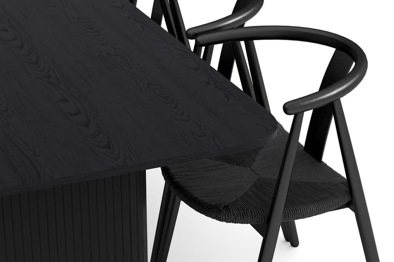 Kopparbo Matgrupp 200-260 cm Förlängningsbart med 6 Cytie Karmstolar - Svart - Products - Möbler - Bord & matgrupp - Matgrupp