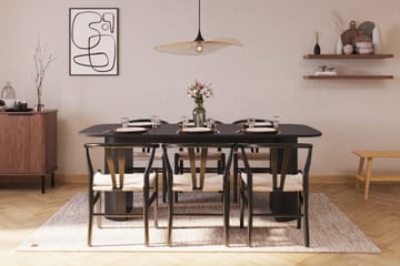 Kopparbo Matgrupp 200 cm med 6 Dastoori Matstol - 2220067-6,2223287-1 - Svart - Products - Möbler - Bord & matgrupp - Matgrupp