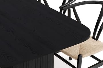 Kopparbo Matgrupp 200 cm med 6 Dastoori Matstolar - Svart - Products - Möbler - Bord & matgrupp - Matgrupp