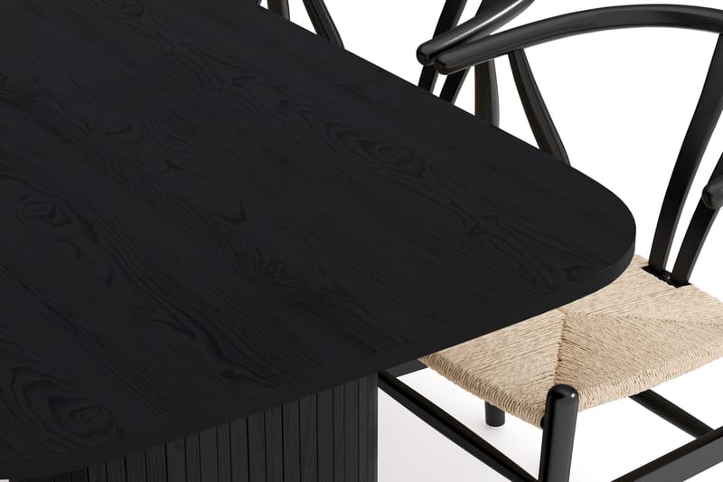 Kopparbo Matgrupp 200 cm med 6 Dastoori Matstolar - Svart - Products - Möbler - Bord & matgrupp - Matgrupp