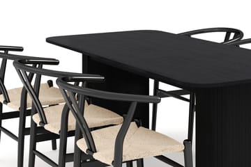 Kopparbo Matgrupp förlängningsbart 180-240 cm med 6 Dastoori Matstol - 2220067-6,2229285-1 - Svart - Products - Möbler - Bord & matgrupp - Matgrupp
