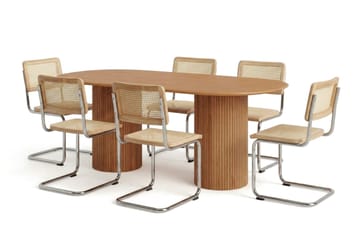 Kopparbo Matgrupp oval 180 cm Ek med 6 Build Matstolar, Ek