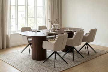 Kopparbo Matgrupp oval 180 cm Valnöt med 6 Torsby Matstolar - Valnöt - Products - Möbler - Bord & matgrupp - Matgrupp