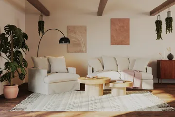 Kopparbo Soffbord 75 cm Runt Vitlaserad Ek - Ljust vitlaserat ekträ - Products - Möbler - Bord & matgrupp - Soffbord