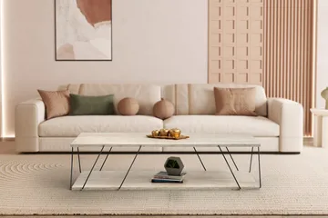 Labranda Soffbord 120 cm - Svart/Marmor - Products - Möbler - Bord & matgrupp - Soffbord