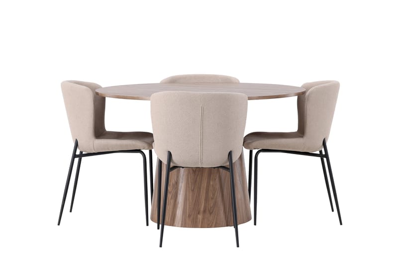 Lanzo Matgrupp 120 cm Rund med 4 Modesto Stolar - Natur - Products - Möbler - Bord & matgrupp - Matgrupp