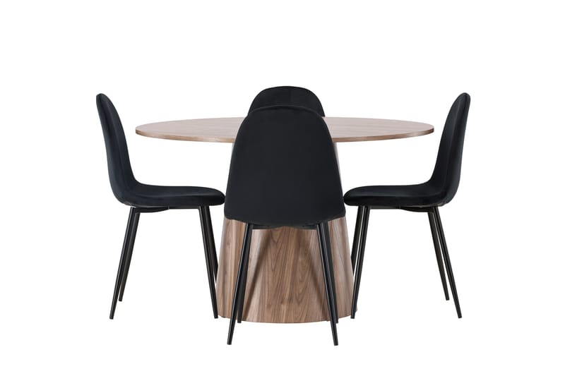 Lanzo Matgrupp 120 cm Rund med 4 Polar Stolar - Natur - Products - Möbler - Bord & matgrupp - Matgrupp
