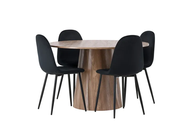 Lanzo Matgrupp 120 cm Rund med 4 Polar Stolar - Natur - Products - Möbler - Bord & matgrupp - Matgrupp