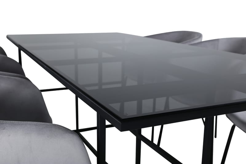 Leif Matgrupp 200 cm Rektangulär med 6 Berit stolar - Svart - Products - Möbler - Bord & matgrupp - Matgrupp