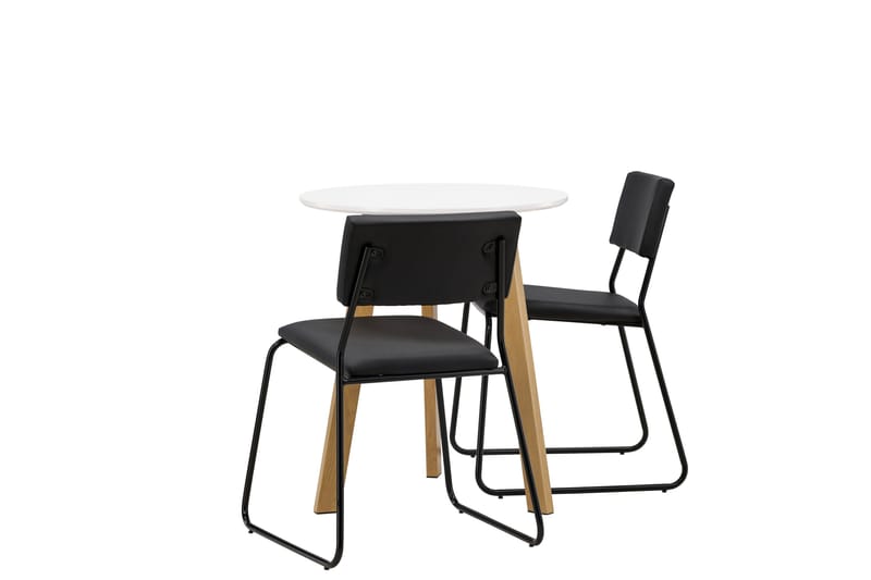 Leonora Matgrupp 65 cm Rund med 2 Kenth Stolar - Svart - Products - Möbler - Bord & matgrupp - Matgrupp