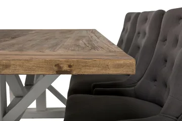 Lyon Förlängningsbar Matgrupp 200 cm med 6 Viktoria Stol - Natur/Vit/Grå - Products - Möbler - Bord & matgrupp - Matgrupp