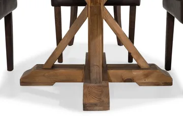 Lyon Matgrupp Rund med 4 st Tuva Fåtölj Konstläder - Trä/Mörkbrun - Products - Möbler - Bord & matgrupp - Matgrupp