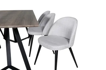 Malvina Matgrupp 180 cm Rektangulär med 6 Sedavi Stolar - Svart - Products - Möbler - Bord & matgrupp - Matgrupp