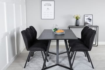 Marina Matgrupp 180 cm Rektangulär med 6 Gemma stolar - Svart - Products - Möbler - Bord & matgrupp - Matgrupp