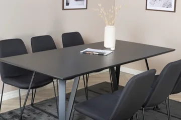 Marina Matgrupp 180 cm Rektangulär med 6 Muce stolar - Svart - Products - Möbler - Bord & matgrupp - Matgrupp