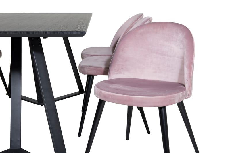 Marina Matgrupp 180 cm Rektangulär med 6 Velvet stolar - Svart - Products - Möbler - Bord & matgrupp - Matgrupp