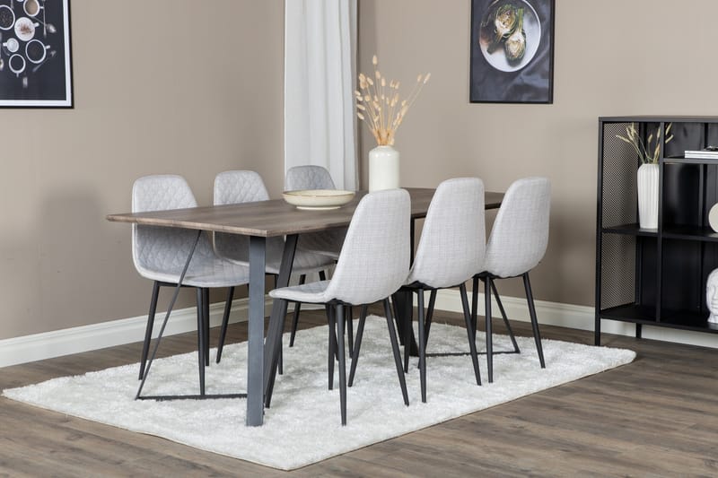 Marina Matgrupp 180 cm Rektangulär med 6 Polar stolar - Svart - Products - Möbler - Bord & matgrupp - Matgrupp