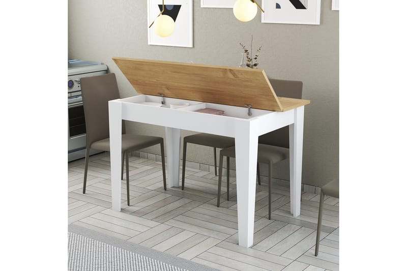 Levents Matbord 110x72 cm Vit/Brun - Hanah Home - Products - Möbler - Bord & matgrupp - Matbord & köksbord