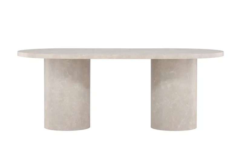 Narvik Dining Table 100x200 cm - Beige Marblelook  /, Beige