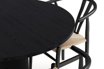Noira Matgrupp 120 cm Massiv Ek Rund med 4 Dastoori Matstol - 2220067-4,2206128-1 - Svart - Products - Möbler - Bord & matgrupp - Matgrupp