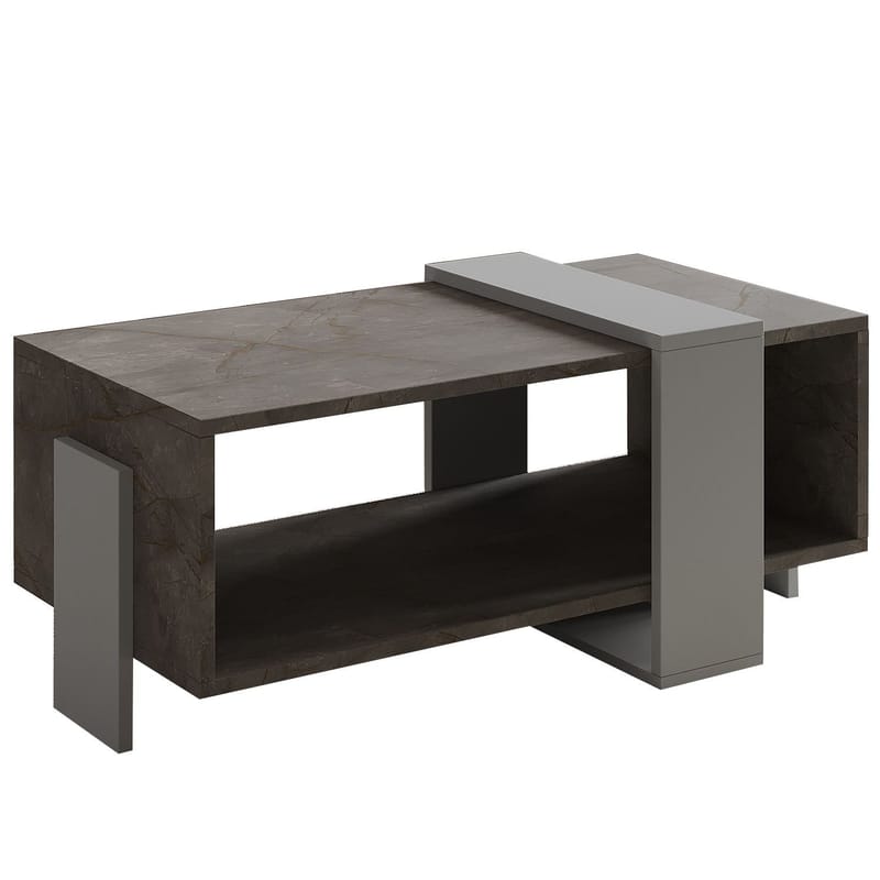 Norell Soffbord 90x40x49 cm - Gordion Marble och Grey - Products - Möbler - Bord & matgrupp - Soffbord