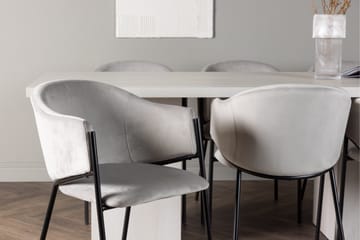 Olga Matgrupp 200 cm Rektangulär med 6 Evelina Stolar - Vit - Products - Möbler - Bord & matgrupp - Matgrupp