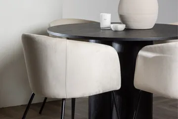 Olivia Matgrupp 110 cm Rund med 4 Berit Stolar - Beige - Products - Möbler - Bord & matgrupp - Matgrupp