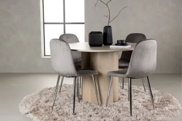 Olivia Matgrupp 110 cm Rund med 4 Eva stolar - Whitewash - Products - Möbler - Bord & matgrupp - Matgrupp