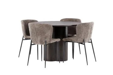 Olivia Matgrupp 110 cm Rund med 4 Modesto stolar - Beige - Products - Möbler - Bord & matgrupp - Matgrupp