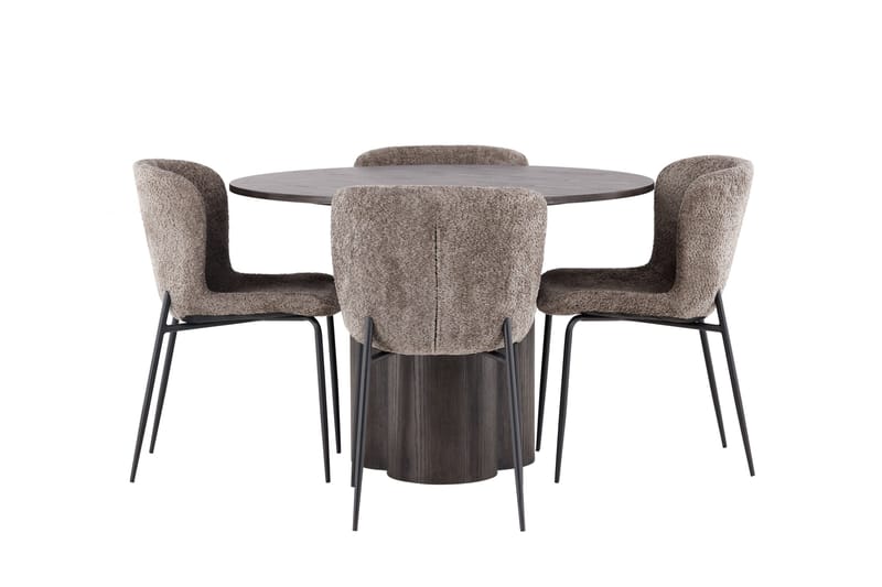 Olivia Matgrupp 110 cm Rund med 4 Modesto stolar, Beige