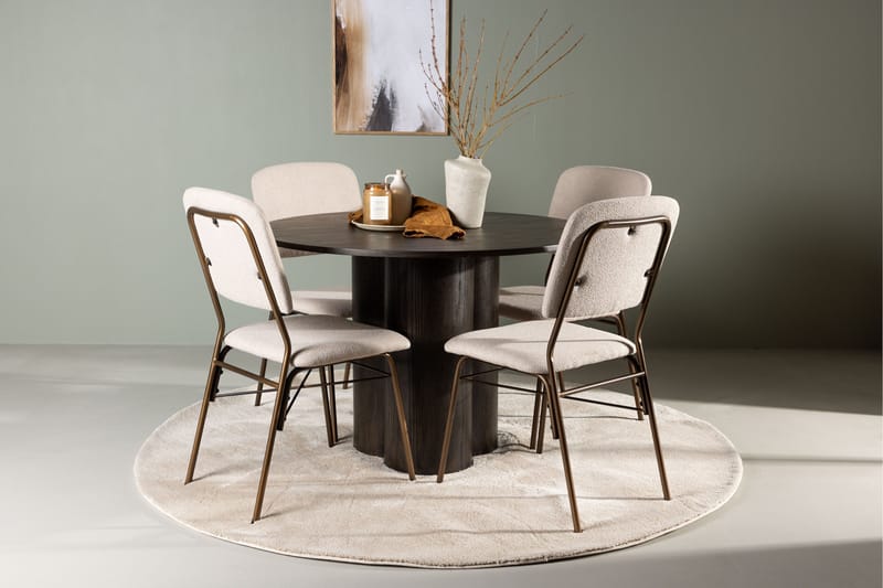 Olivia Matgrupp 110 cm Rund med 4 Seda stolar - Beige - Products - Möbler - Bord & matgrupp - Matgrupp