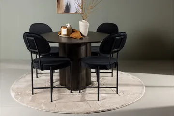 Olivia Matgrupp 110 cm Rund med 4 Stella stolar - Svart - Products - Möbler - Bord & matgrupp - Matgrupp