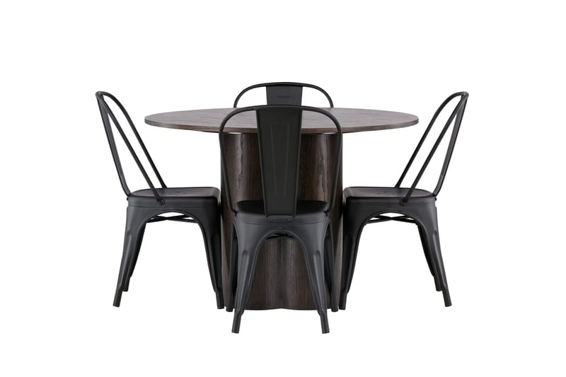 Olivia Matgrupp 110 cm Rund med 4 Tempe Stolar - Svart - Products - Möbler - Bord & matgrupp - Matgrupp