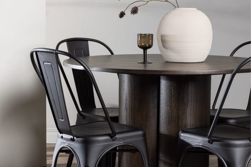 Olivia Matgrupp 110 cm Rund med 4 Tempe Stolar - Svart - Products - Möbler - Bord & matgrupp - Matgrupp