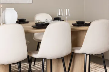 Olivia Matgrupp 210 cm Rektangulär med 6 Polar stolar - Whitewash/Beige - Products - Möbler - Bord & matgrupp - Matgrupp