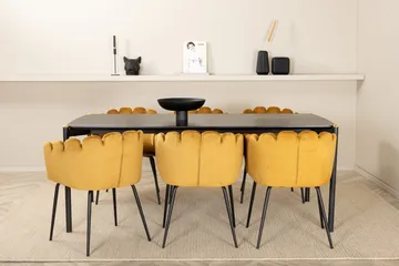 Pelle Matgrupp 190 cm Rektangulär med 6 Limhamn stolar - Svart - Products - Möbler - Bord & matgrupp - Matgrupp