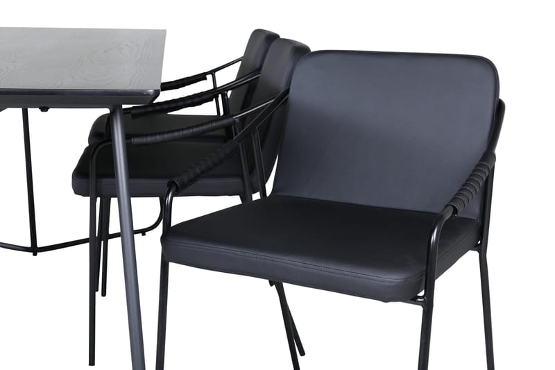 Petra Matgrupp 190 cm Rektangulär med 6 Tvista stolar - Svart - Products - Möbler - Bord & matgrupp - Matgrupp