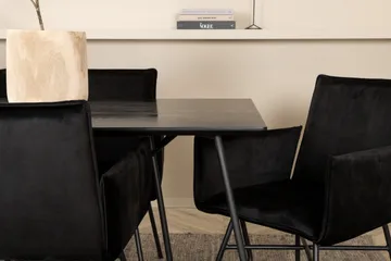 Petra Matgrupp 190 cm Rektangulär med 6 Petra stolar - Svart - Products - Möbler - Bord & matgrupp - Matgrupp