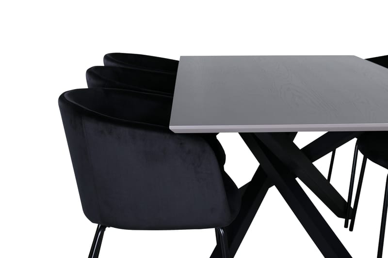 Piazza Matgrupp 180 cm Rektangulär med 6 Berit stolar - Svart - Products - Möbler - Bord & matgrupp - Matgrupp