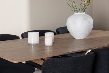 Piazza Matgrupp 180 cm Rektangulär med 6 Modesto stolar - Mocca/Svart - Products - Möbler - Bord & matgrupp - Matgrupp